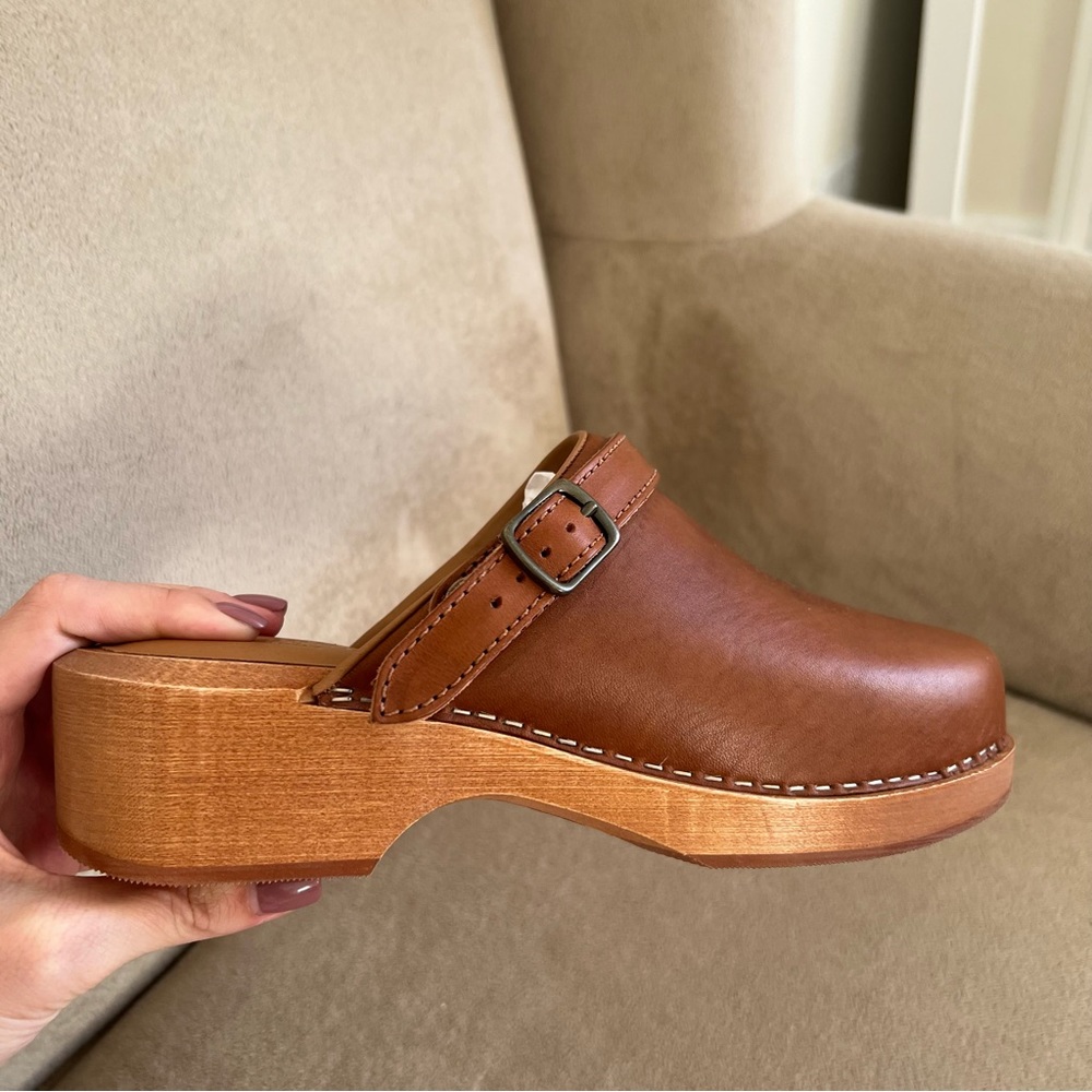 NWOB RE/DONE 70s classic clogs cuoio leather brown size 37